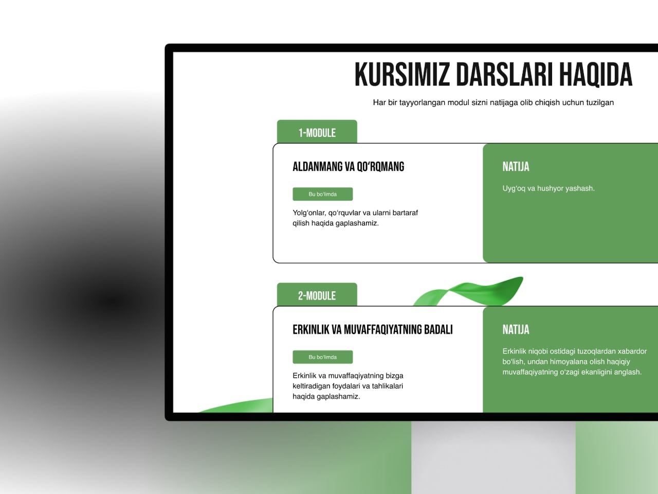 🌐 Abdukarim Mirzayev - Tuzoqlardan qutilish san'ati kursi uchun sotuv sayti - 4