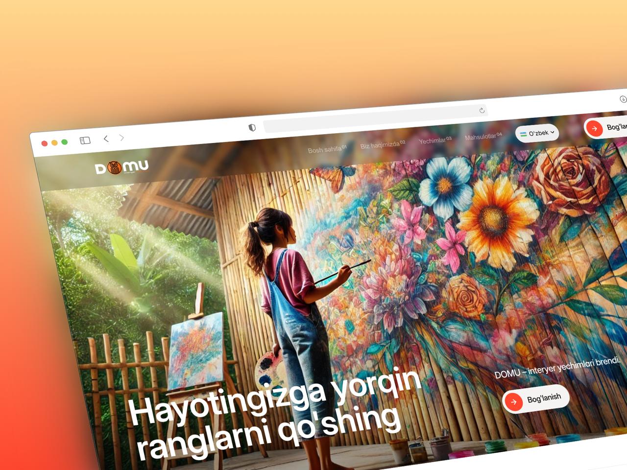 π DOMU - interyer yechimlari brendi uchun korporativ website - 2