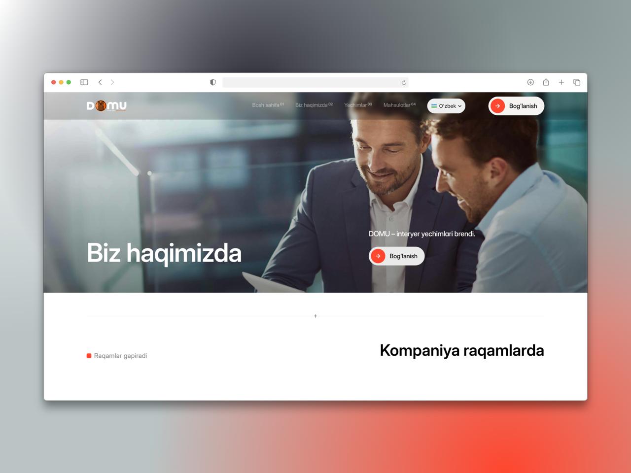 π DOMU - interyer yechimlari brendi uchun korporativ website - 5