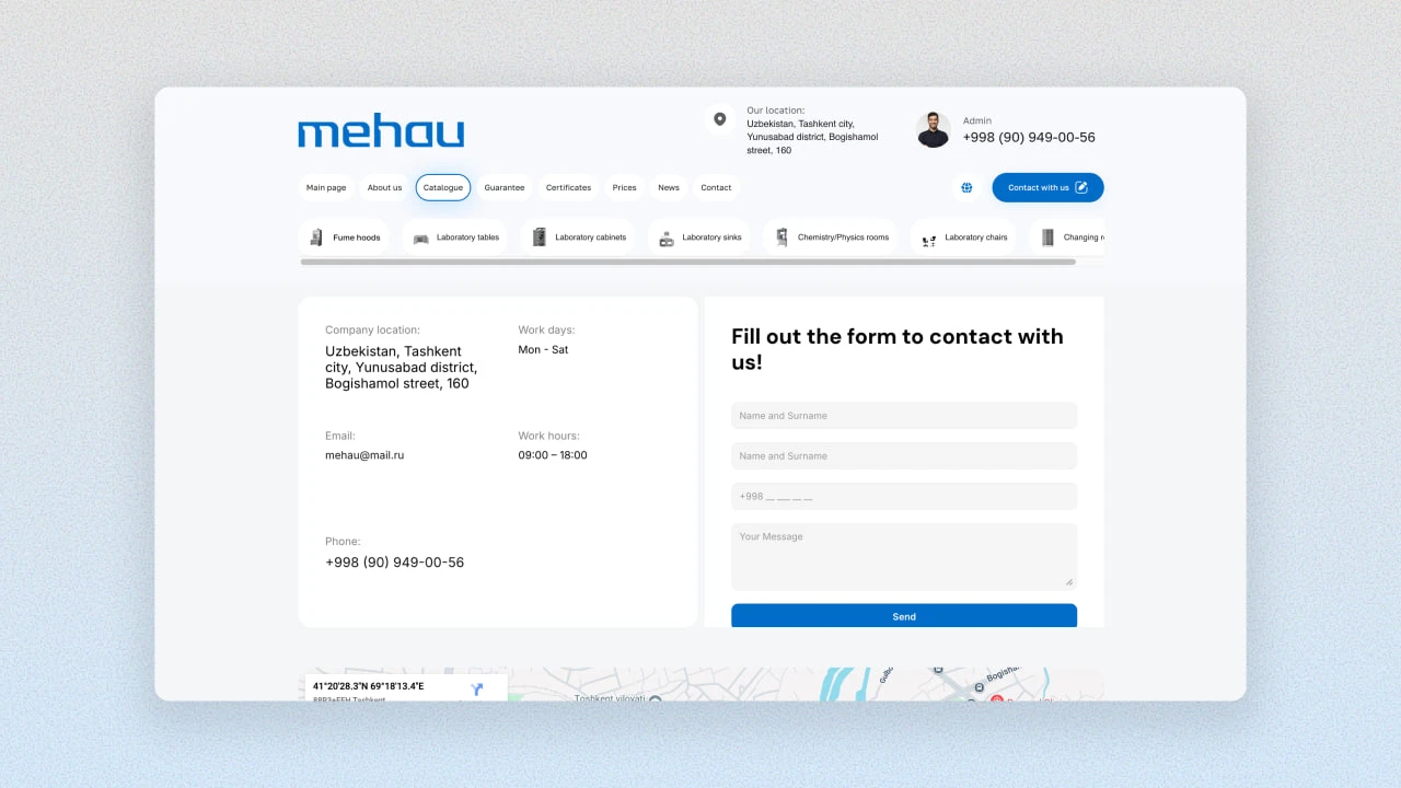 ๐ Mehau - korporativ sayt va katalog - 2
