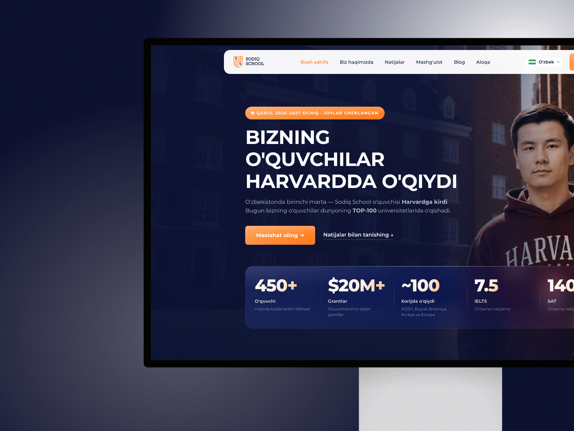 🌐 Sodiq School - xususiy maktab uchun korporativ sayt