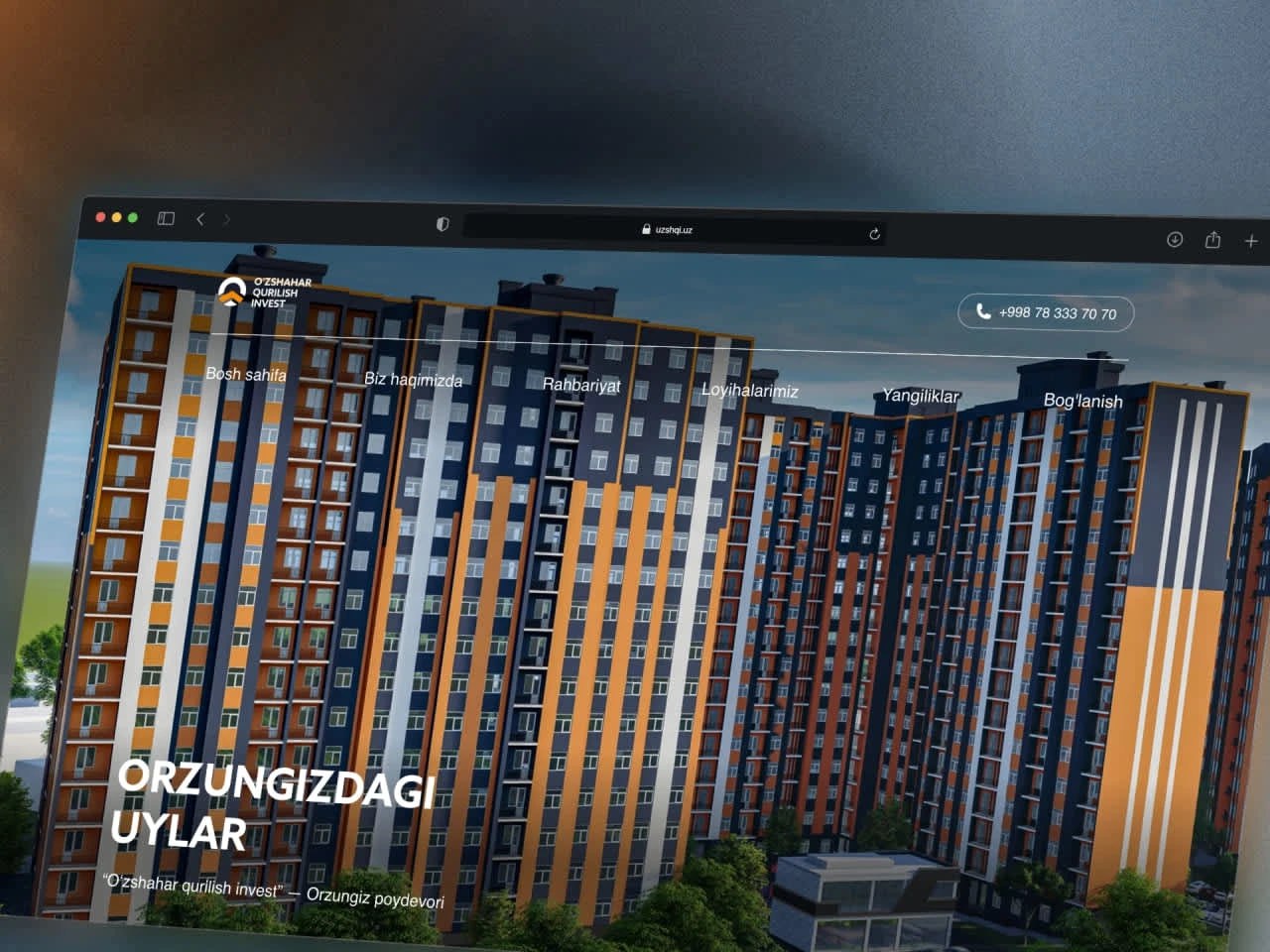 ๐ UzQurilish Invest - qurilish kompaniyasi uchun tayyorlangan korporativ vebsayt - 2